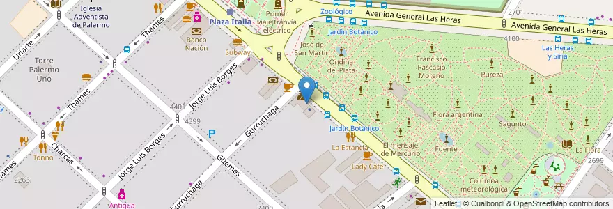 Mapa de ubicacion de Café Martínez, Palermo en Arjantin, Ciudad Autónoma De Buenos Aires, Buenos Aires, Comuna 14.