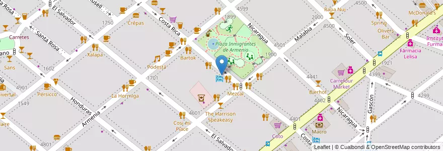 Mapa de ubicacion de Café Martínez, Palermo en 아르헨티나, Ciudad Autónoma De Buenos Aires, 부에노스아이레스.
