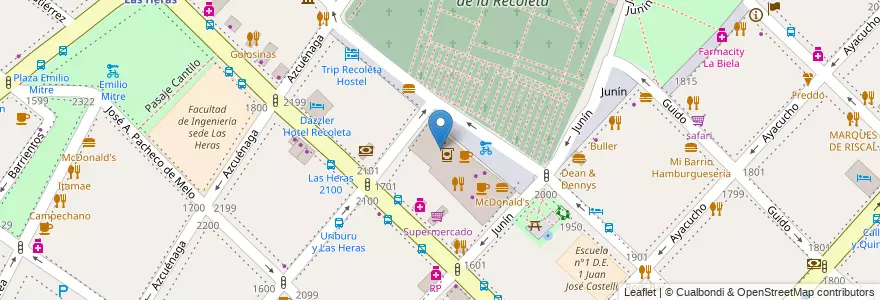 Mapa de ubicacion de Cafe Martinez, Recoleta en آرژانتین, Ciudad Autónoma De Buenos Aires, Comuna 2, Buenos Aires.