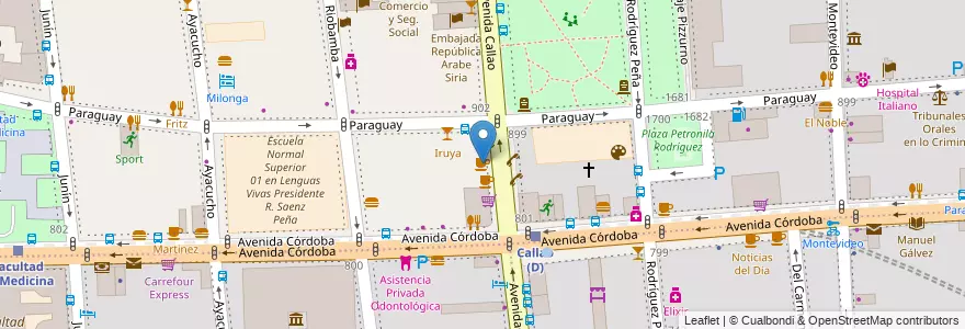 Mapa de ubicacion de Café Martínez, Recoleta en アルゼンチン, Ciudad Autónoma De Buenos Aires, ブエノスアイレス.