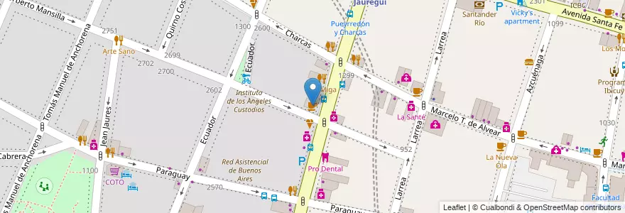 Mapa de ubicacion de Café Martínez, Recoleta en 아르헨티나, Ciudad Autónoma De Buenos Aires, Comuna 2, 부에노스아이레스.