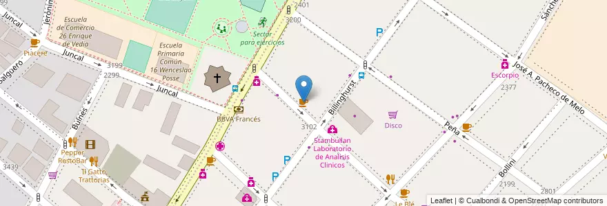 Mapa de ubicacion de Café Martínez, Recoleta en Argentinië, Ciudad Autónoma De Buenos Aires, Comuna 2, Buenos Aires.
