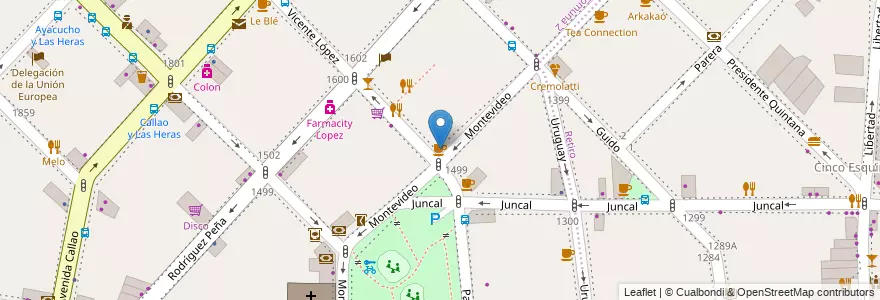 Mapa de ubicacion de Café Martínez, Recoleta en 阿根廷, Ciudad Autónoma De Buenos Aires, Comuna 2, Comuna 1, 布宜诺斯艾利斯.