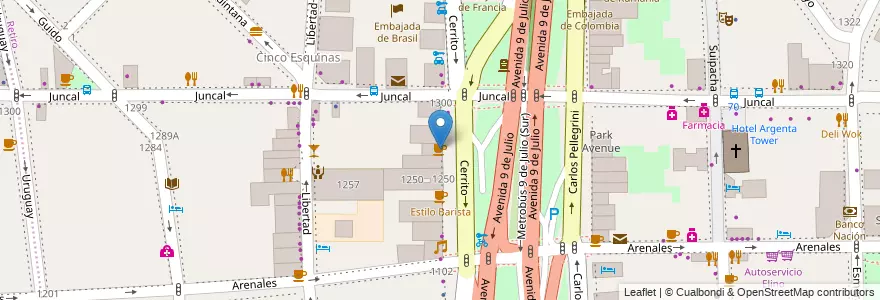 Mapa de ubicacion de Café Martínez, Retiro en 아르헨티나, Ciudad Autónoma De Buenos Aires, Comuna 1, 부에노스아이레스.