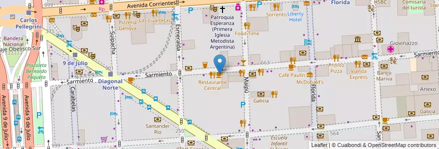 Mapa de ubicacion de Café Martínez, San Nicolas en Аргентина, Буэнос-Айрес, Comuna 1, Буэнос-Айрес.