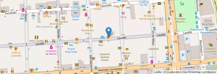 Mapa de ubicacion de Café Martínez, San Nicolas en 阿根廷, Ciudad Autónoma De Buenos Aires, Comuna 1, 布宜诺斯艾利斯.