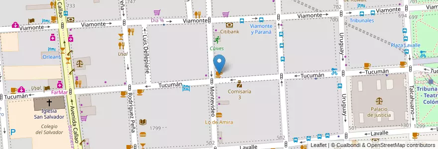Mapa de ubicacion de Café Martínez, San Nicolas en 阿根廷, Ciudad Autónoma De Buenos Aires, Comuna 1, 布宜诺斯艾利斯.