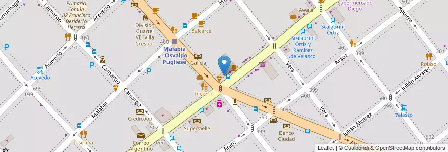 Mapa de ubicacion de Café Martínez, Villa Crespo en Argentina, Ciudad Autónoma De Buenos Aires, Buenos Aires.