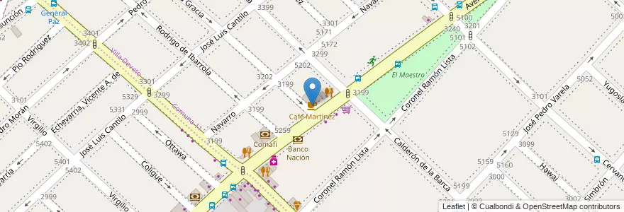Mapa de ubicacion de Café Martínez, Villa Devoto en Argentina, Buenos Aires, Comuna 10.