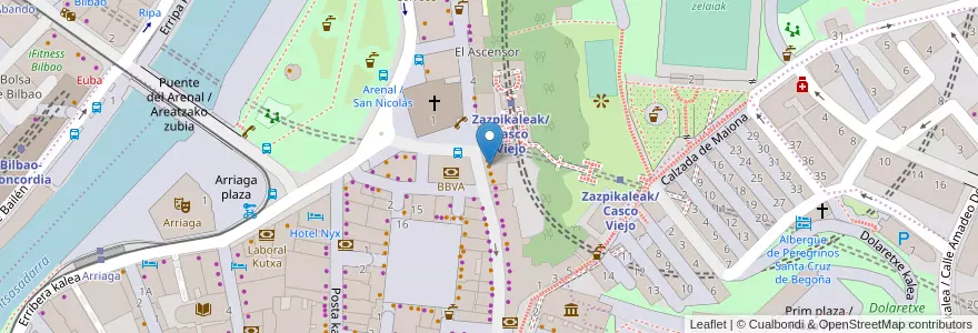 Mapa de ubicacion de Cafe Melchor en Spanje, Baskenland, Biskaje, Bilboaldea, Bilbao.
