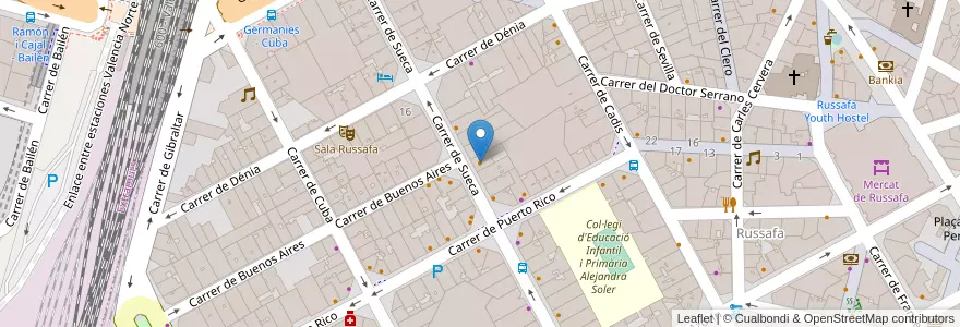 Mapa de ubicacion de Café Mercedes Jazz en スペイン, バレンシア州, València / Valencia, Comarca De València, València.