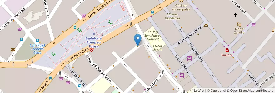 Mapa de ubicacion de Cafe Milan en Spanje, Catalonië, Barcelona, Barcelonès, Badalona.