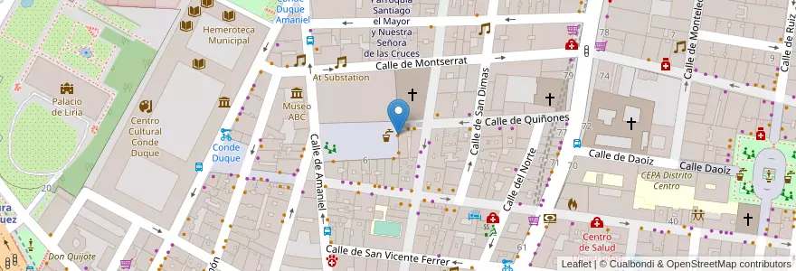 Mapa de ubicacion de Café Moderno en اسپانیا, بخش خودمختار مادرید, بخش خودمختار مادرید, Área Metropolitana De Madrid Y Corredor Del Henares, مادرید.