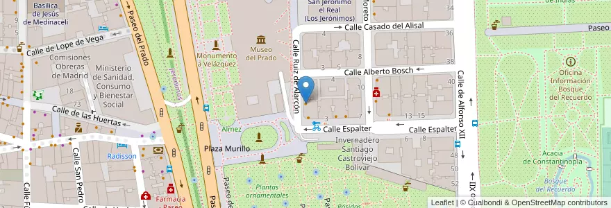 Mapa de ubicacion de Café Murillo en إسبانيا, منطقة مدريد, منطقة مدريد, Área Metropolitana De Madrid Y Corredor Del Henares, مدريد.