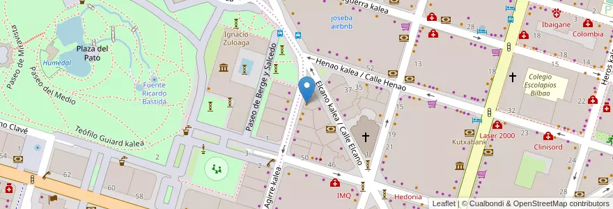 Mapa de ubicacion de Cafe Naiara en スペイン, バスク州, Bizkaia, Bilboaldea, ビルバオ.