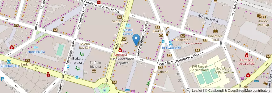 Mapa de ubicacion de Café Nassau en España, Euskadi, Bizkaia, Bilboaldea, Bilbao.