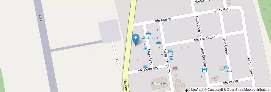 Mapa de ubicacion de Café Norweste 340 en Provincia De Capitán Prat, アイセン・デル・ヘネラル・カルロス・イバニェス・デル・カンポ州.