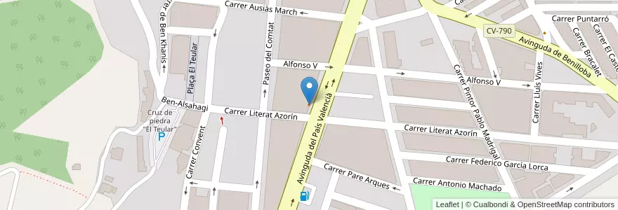 Mapa de ubicacion de Cafe Nou Raspa en Spanien, Valencianische Gemeinschaft, Alicante, El Comtat, Cocentaina.