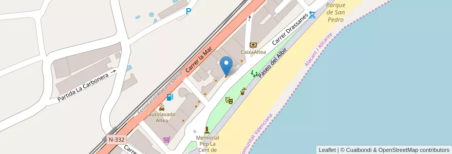 Mapa de ubicacion de Café Ópera Altea en إسبانيا, منطقة بلنسية, أليكانتي, La Marina Baixa, Altea.