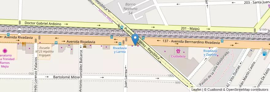 Mapa de ubicacion de Café Oyambre en アルゼンチン, ブエノスアイレス州, Partido De La Matanza, Ramos Mejía.