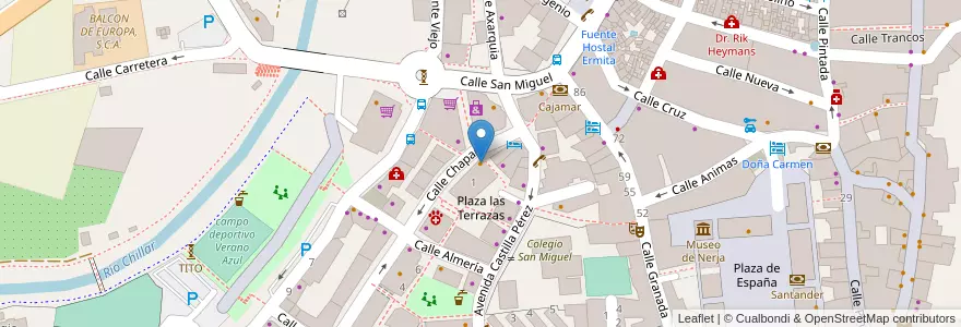 Mapa de ubicacion de Cafe Paris en 스페인, Andalucía, Málaga, La Axarquía, Nerja.