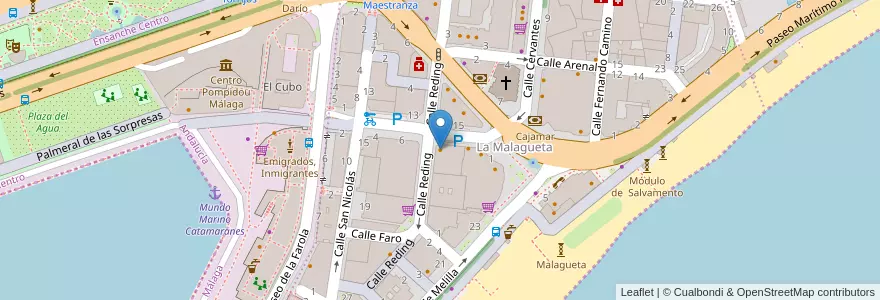 Mapa de ubicacion de Cafe París en Spain, Andalusia, Malaga, Málaga-Costa Del Sol, Málaga.
