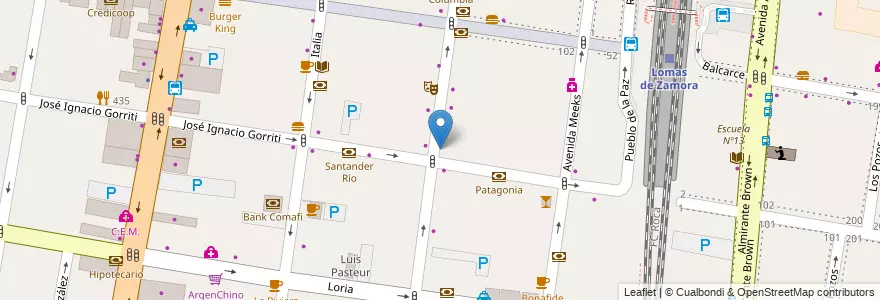 Mapa de ubicacion de Cafe Paris en Argentinië, Buenos Aires, Partido De Lomas De Zamora, Lomas De Zamora.