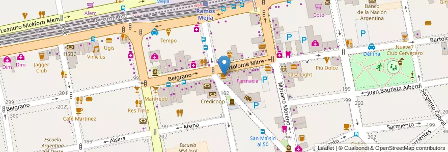 Mapa de ubicacion de Café Pecas en アルゼンチン, ブエノスアイレス州, Partido De La Matanza, Ramos Mejía.