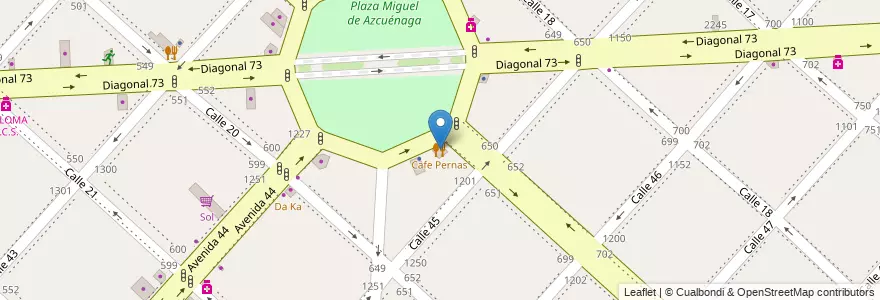 Mapa de ubicacion de Cafe Pernas, Casco Urbano en Argentinië, Buenos Aires, Partido De La Plata, La Plata.