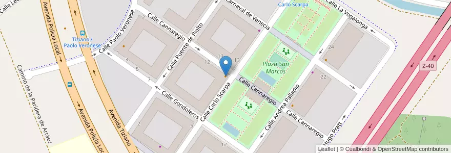 Mapa de ubicacion de Café Porto Venezia en Spanje, Aragón, Zaragoza, Zaragoza, Zaragoza.