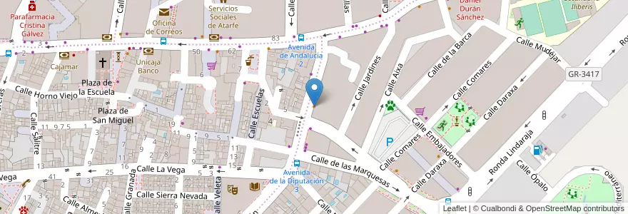 Mapa de ubicacion de Café-Pub Coca en 스페인, Andalucía, Granada, Comarca De La Vega De Granada, Atarfe.