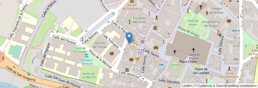 Mapa de ubicacion de Café Puccini en Espagne, Castille-Et-León, Salamanque, Campo De Salamanca, Salamanque.