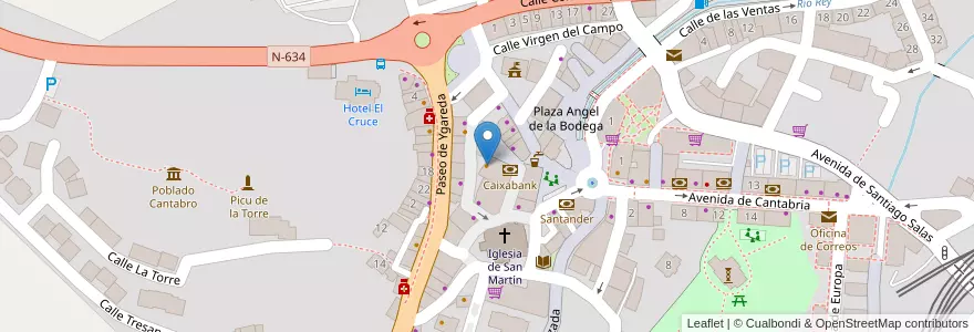 Mapa de ubicacion de Cafe Restaurante Agora en إسبانيا, كانتابريا, منطقة كانتابريا, Saja-Nansa, Cabezón De La Sal.