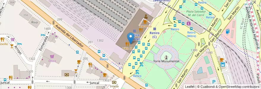 Mapa de ubicacion de Café Retiro, Retiro en الأرجنتين, Ciudad Autónoma De Buenos Aires, Comuna 1, Buenos Aires.