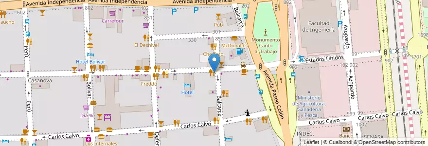 Mapa de ubicacion de Café Rivas, San Telmo en アルゼンチン, Ciudad Autónoma De Buenos Aires, Comuna 1, ブエノスアイレス.