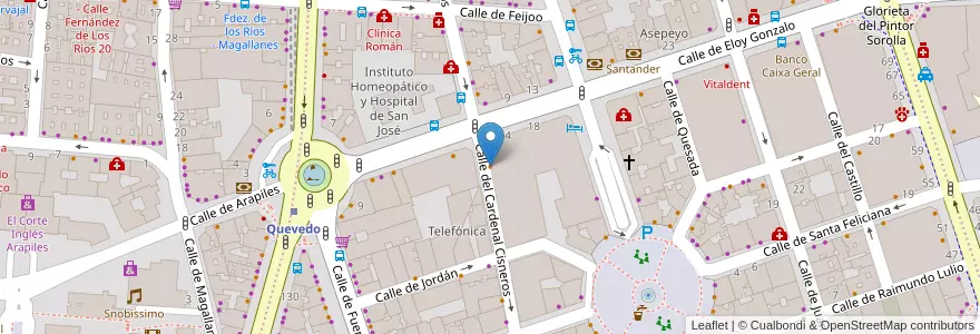 Mapa de ubicacion de Café Rochela en Espanha, Comunidade De Madrid, Comunidade De Madrid, Área Metropolitana De Madrid Y Corredor Del Henares, Madrid.