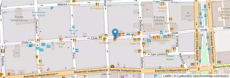 Mapa de ubicacion de Cafe San Juan, San Telmo en アルゼンチン, Ciudad Autónoma De Buenos Aires, Comuna 1, ブエノスアイレス.