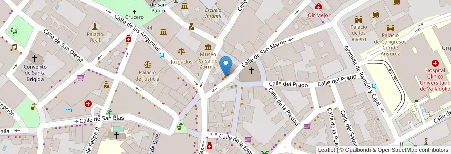 Mapa de ubicacion de Café San Martín en Sepanyol, Castilla Y León, Valladolid, Valladolid.