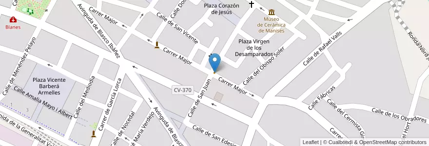 Mapa de ubicacion de Café Sant Joan en スペイン, バレンシア州, València / Valencia, L'Horta Oest, Manises.