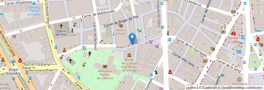 Mapa de ubicacion de Café Santos en İspanya, Comunitat Valenciana, València / Valencia, Comarca De València, València.