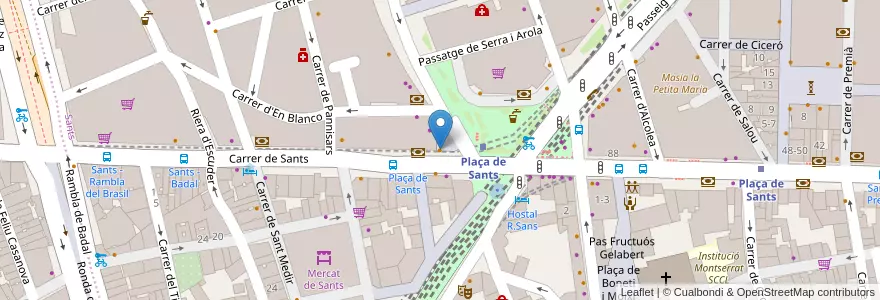 Mapa de ubicacion de Cafe Sants en 스페인, Catalunya, Barcelona, Barcelonès, 바르셀로나.