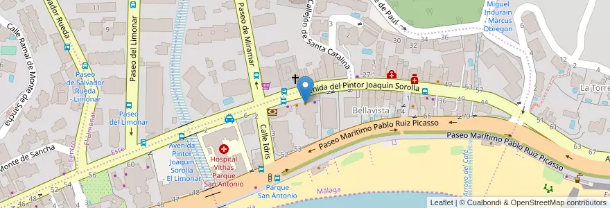 Mapa de ubicacion de Cafe Seven en Spanje, Andalusië, Málaga, Málaga-Costa Del Sol, Málaga.