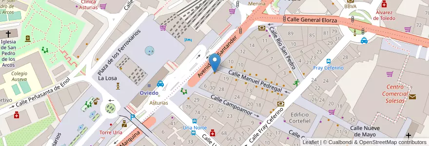 Mapa de ubicacion de Café Sherlock en Spanje, Asturië, Asturië, Oviedo.