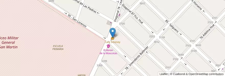 Mapa de ubicacion de Cafe Siboney en Arjantin, Buenos Aires, Partido De General San Martín, Villa Ballester.