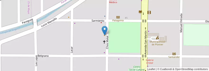 Mapa de ubicacion de Cafe Square en آرژانتین, شیلی, استان نئوکن, Departamento Confluencia, Municipio De Plottier, Plottier.