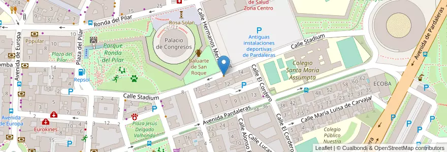 Mapa de ubicacion de Café Stadium en اسپانیا, Extremadura, باداخوس, Tierra De Badajoz, Badajoz.