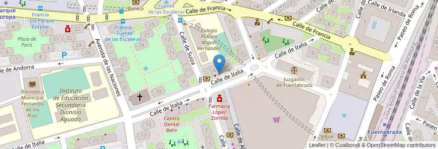 Mapa de ubicacion de Café Sunset en إسبانيا, منطقة مدريد, منطقة مدريد, Área Metropolitana De Madrid Y Corredor Del Henares, Fuenlabrada.