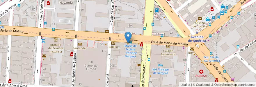 Mapa de ubicacion de Café & Té en إسبانيا, منطقة مدريد, منطقة مدريد, Área Metropolitana De Madrid Y Corredor Del Henares, مدريد.