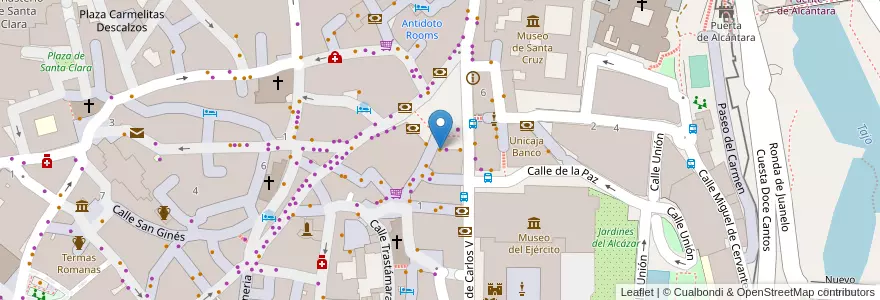 Mapa de ubicacion de Café & Té en Spanje, Castilië-La Mancha, Toledo, Toledo, Toledo.