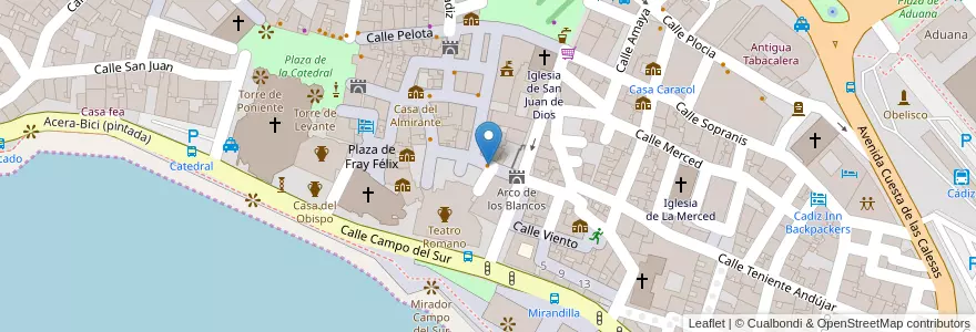 Mapa de ubicacion de Café Teatro Pay Pay en España, Andalucía, Cádiz, Bahía De Cádiz, Cádiz.